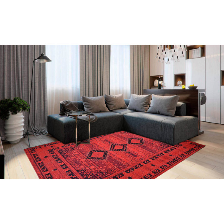 Latitude Vive Laurius Red/Black Rug Wayfair.co.uk